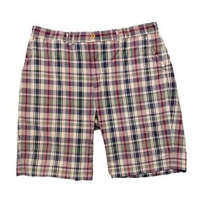 VTG Polo Ralph Lauren Shorts Mens 35 Fits 36" X 10" India Madras Plaid Preppy